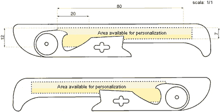 Giotto with area available for personalization 